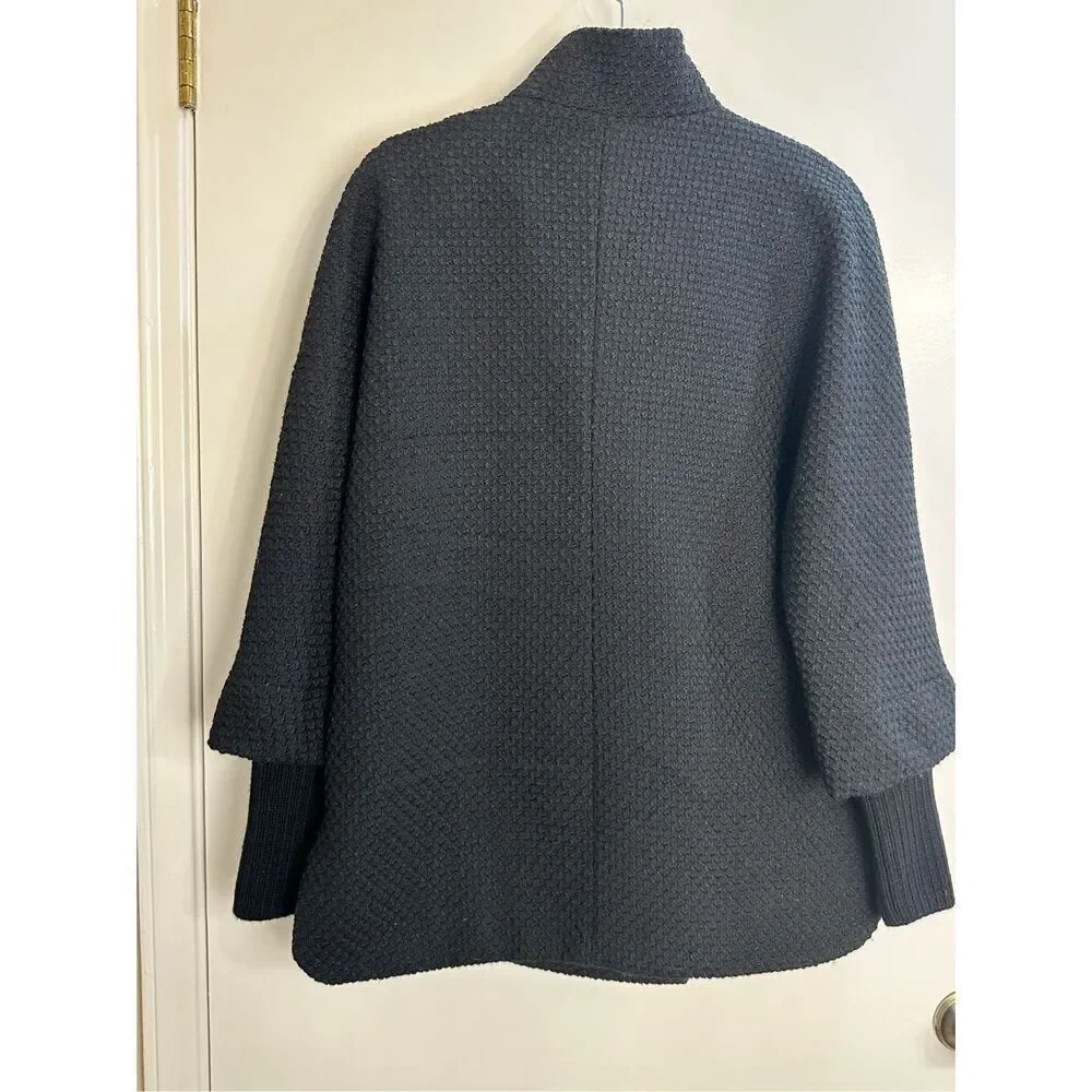 Calvin Klein black coat size 6 with removable knit sleeves